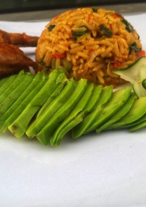 A picture of Nigerian jallof rice.