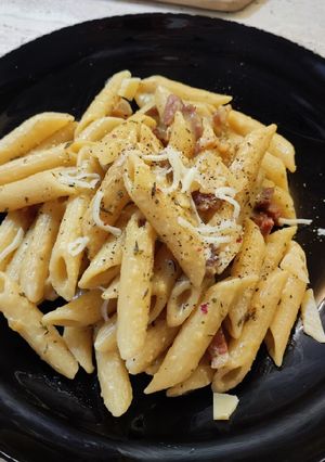 O poză a rețetei Paste carbonara.
