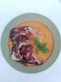 Soupe de melon au basilic et coppa
