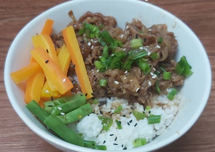 Langkah Mudah untuk Menyiapkan Beef Teriyaki Yoshinoya part 2 untuk si Kecil 👍💕🙅‍♀️ yang Menggugah Selera