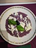 Risotto mirtilli e crema di gorgonzola