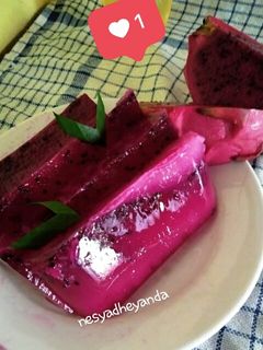 Foto resep Puding buah naga