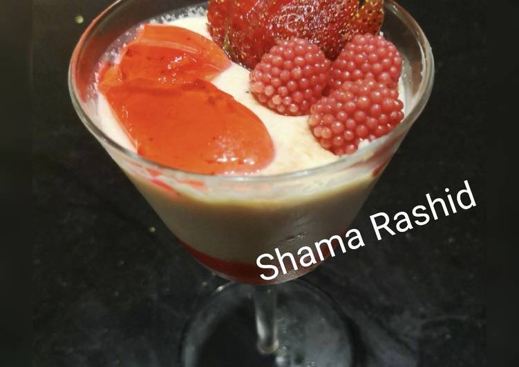 Easiest Way to Make Super Quick Homemade Strawberry pannacotta