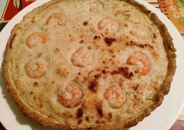 Quiche de atún y gambas