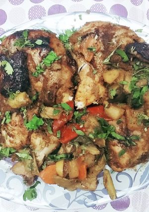 صورة لوصفة فراخ مشويه بالفرن على طريقه المطاعم 👌🍗