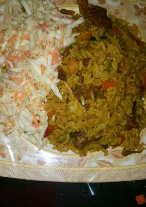 A picture of Fried rice with cosilow.