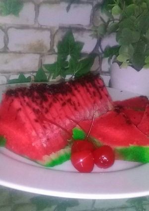 Foto resep Bolu semangka simple