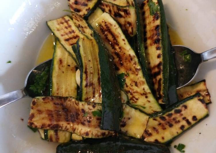 Steps to Make Quick Insalata di zucchine alla griglia grilled courgette salad