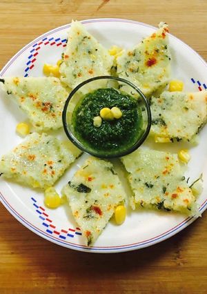 A picture of Corn sooji dhokla.