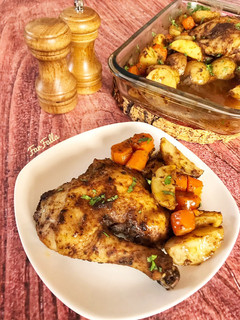 صورة لوصفة أفخاذ الدجاج بالبطاطس والجزر 🥔🥕🍗