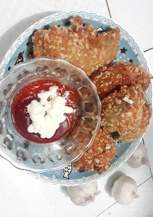 Hình của món Gà chiên yến mạch.