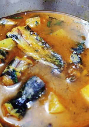 পেঁপে আর আলু দিয়ে শিং মাছের পাতলা ঝোল (pepe are aloo diye sing macher patla jhol recipe) রেসিপির প্রধান ছবি