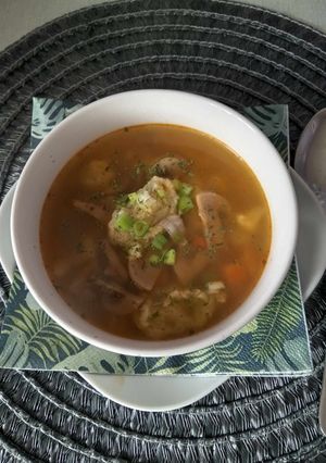 Gombaleves kukoricalisztes galuskával recept fotója
