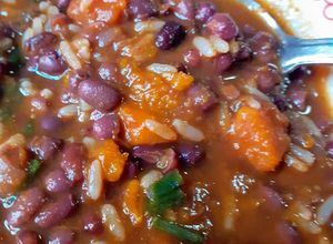 Una foto de Sopa Cremosa de Adzuki o Porotos Aduki