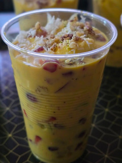 A picture of Custard fruit salad shots.