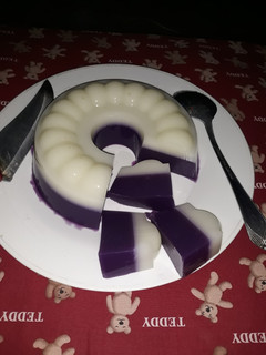 Foto resep Puding susu lapis ubi ungu