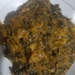 A picture of Bitterleaf soup.