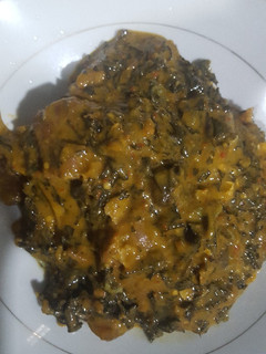 A picture of Bitterleaf soup.