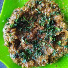 A picture of Baingan ka bharta.
