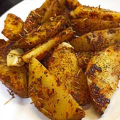 A picture of Potato Wedges tanpa oven.