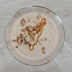 Banana and peanut butter smoothie A picture of Banana and peanut butter smoothie.