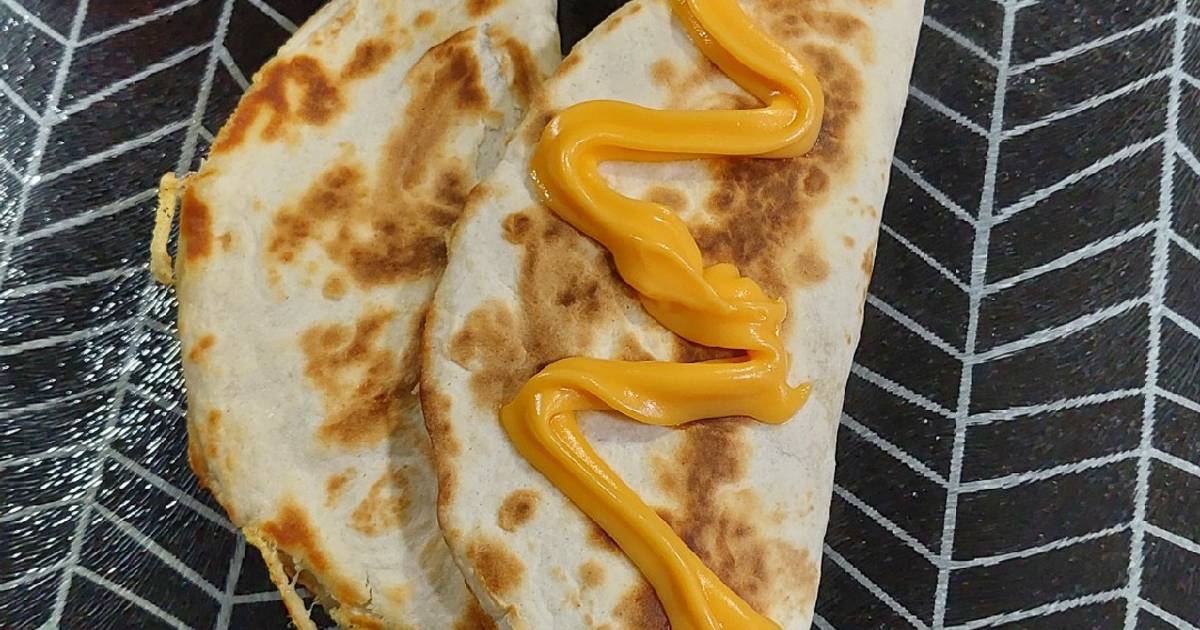 Quesadilla de Carne Asada y Queso Fácil (ideal para la once) Receta de