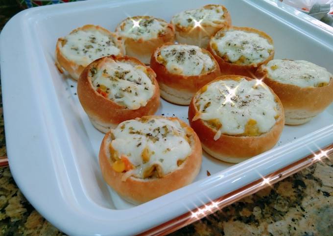 Resep Chicken boats with vegetable and cheese