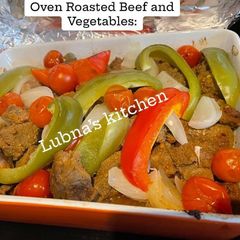 A picture of Oven Roasted Beef and Vegetables:.