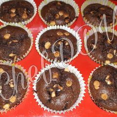 A picture of Choco Chips Muffins no egg no butter no milkmaid.