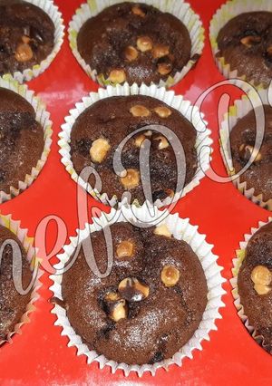 A picture of Choco Chips Muffins no egg no butter no milkmaid.