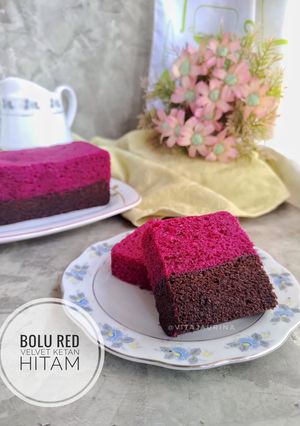 Foto resep Bolu Red Velvet Ketan Hitam (Kukus)