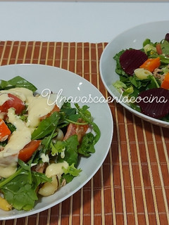 Una foto de Ensalada de pasta con salsa de mostaza o tradicional