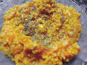 Una foto de risotto calabaza zanahoria
