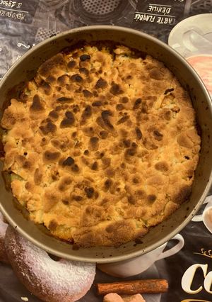 Une photo de Crumble aux pommes 🍎 du chat qui Tousse
