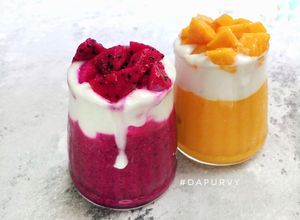 Foto resep FLOAT DELIGHT JUICE mangga dan juice buah naga