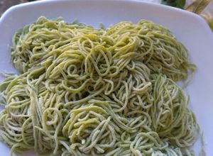 Foto resep Mie hijau sawi kenyal👍