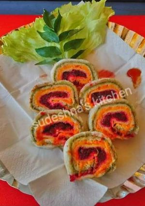A picture of Pin wheel Sandwiches.