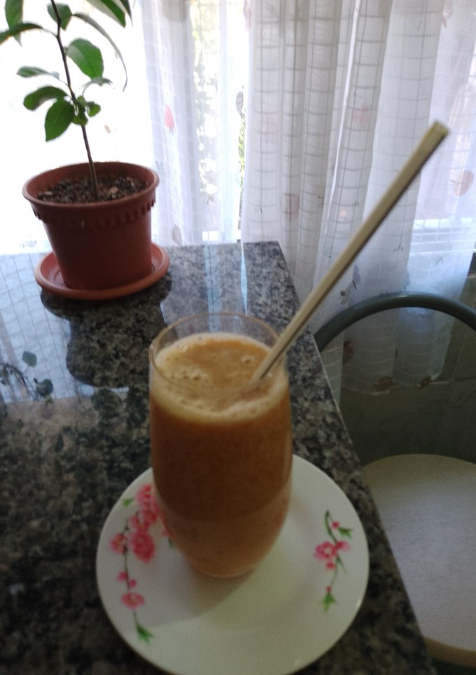 Una foto de Licuado de melón y pasas de uva