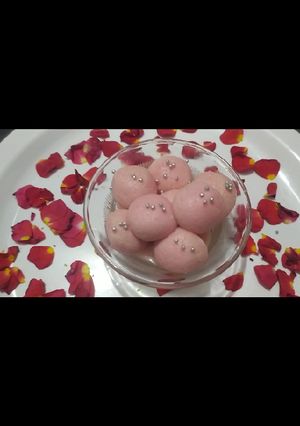 A picture of Rose Paneer Jamoon 🌹🌹🌹.