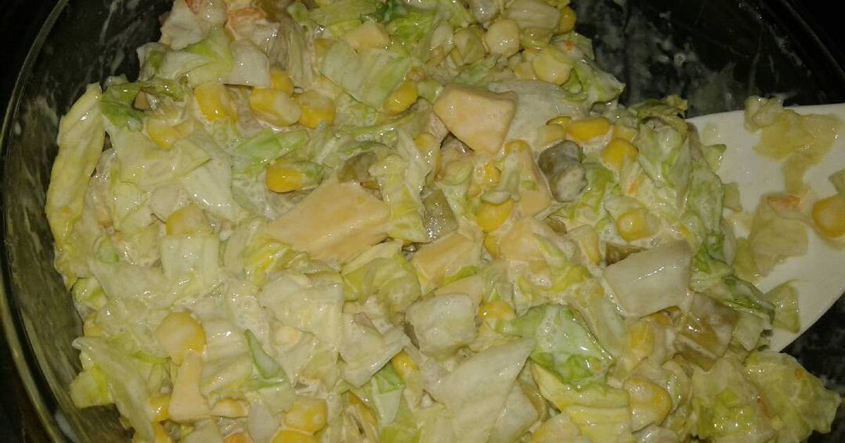 Ensalada semi dulce con queso holandés y maíz Receta de Sobeida pérez-  Cookpad