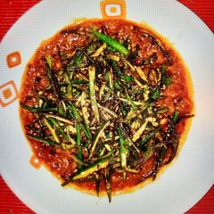 A picture of Crispy Fried Bhindi In Masala Gravy.