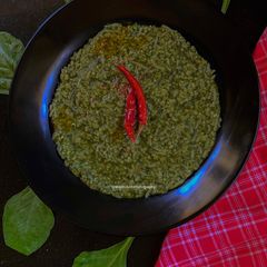 A picture of Spinach Millet Khichuri.