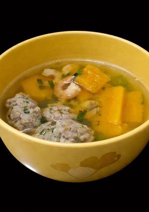 Hình của món SP.0563 - Súp Bí Ngô Thịt Viên.