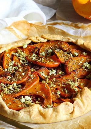 Une photo de Tarte rustique au potimarron