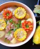 Giò heo hầm rau củ