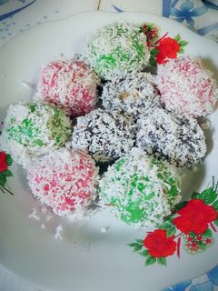 Foto resep Kelepon pelangi gula merah. Bunda Aby