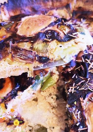 Une photo de Quiche poireau, chèvre et miel