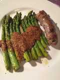 Botifarra con Espárragos Verdes y vinagreta de Miel