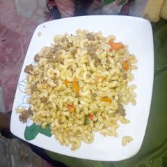Macaroni with mince meat A picture of Macaroni with mince meat.