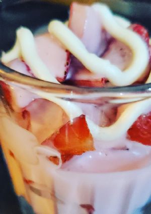 Una foto de Fresas con crema
